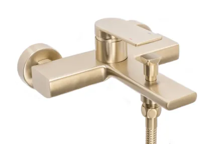 Змішувач для ванни та душу REA VERSO BRUSHED GOLD настінний з виливом — Photo 3