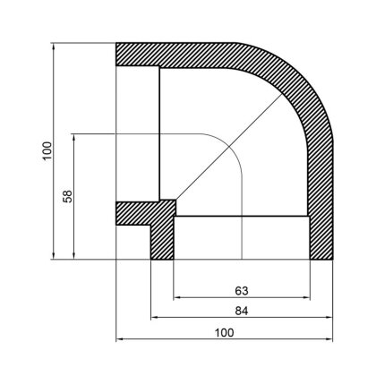 Уголок PPR Alfa Plast 63, 90° — Photo 1