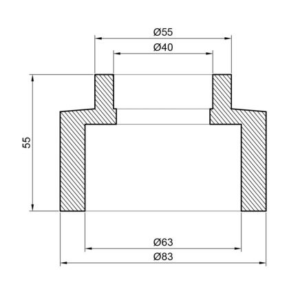 Муфта PPR Alfa Plast 63х40 — Photo 1