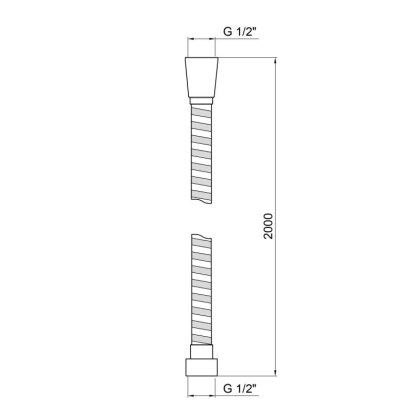 Шланг для ручного душу Qtap Hadice 2000 мм QT0052C Chrome — Photo 1