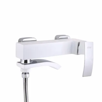 Змішувач для ванни Qtap Swan Cascada з поворотним виливом (з душовим гарнітуром) QTSWA260CRW45569 Chrome/White — Photo 3