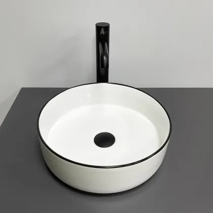 Умивальник (раковина) VBI PRATO WHITE BLACK EDGE накладний — Photo 1