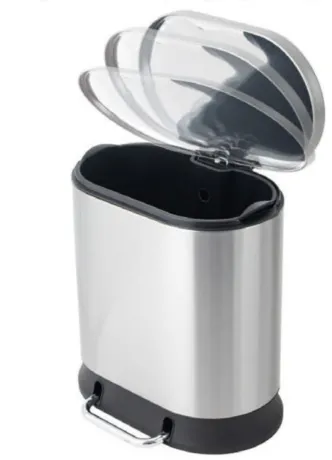 Відро для сміття з плавним закриттям овальне Mixxus Premium Strong-TC0120 SS Color 20л колір наржавійка (MI7081) — Photo 1