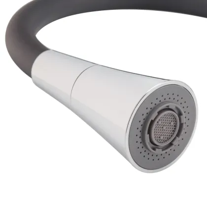 Змішувач для кухні Mixxus Premium Matis 011-T (NUT) Refl.Black (Колір хром+силік.вилив чорний) (MI8266) — Photo 1