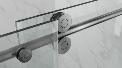 Двері в нішу Koer SR SD06-140x220-TR-07 прозоре скло Easy Clean 8мм, графіт (KR5369) — Photo 6