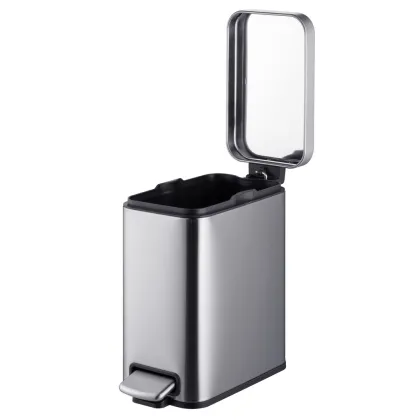 Відро для сміття з плавним закриттям прямокутне Mixxus Premium Quadro-TC0105 SS Color 5л колір нержавійка (MI7062) — Photo 5