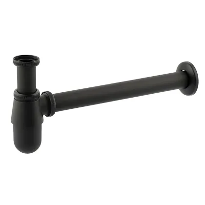 Сифон для раковини Mixxus SIPHON-01 BLACK без випуску (під донний клапан) без ревізії (Колір чорний) 1 1/4'' (AC3571)