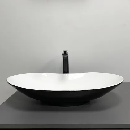 Умивальник (раковина) VBI TURIN BLACK WHITE накладний — Photo 2