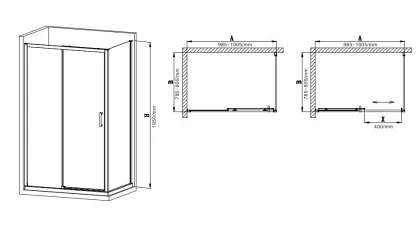 Душова кабіна без піддону Mixxus Premium DIVERSE SC03-100x80x195-TR Black прозоре скло 6мм (MI6866) — Photo 1