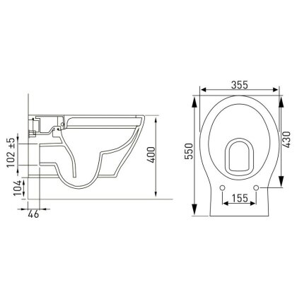 Комплект: IBERIA Rimless підвісний унітаз, сидіння Slim slow-closing+Rapid SL 4в1 комплект для підвісного унітазу, з прокладкою — Photo 1