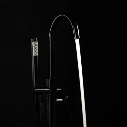 Змішувач для ванни REA LUNGO BLACK підлоговий — Photo 2