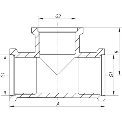 Трійник редукційний 3/4"х1/2"х3 / 4 "ВВВ Koer KF.T080608F (KF0063) — Photo 1