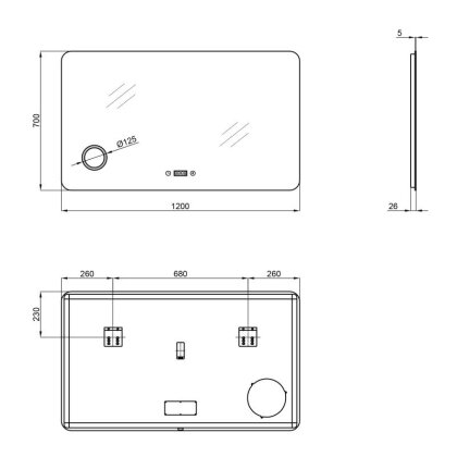 Дзеркало Qtap Scorpio 1200х700 з LED-підсвічуванням QT14781004W — Photo 1