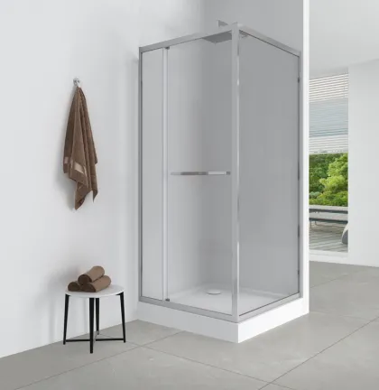 Душова кабіна з низьким піддоном Mixxus Style SCT01-90x90x200-TR Chrome прозоре скло 6мм (MI8433) — Photo 1