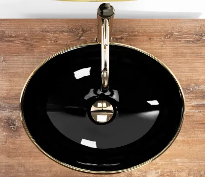 Умивальник (раковина) REA SOFIA GOLD BLACK накладний * — Photo 3