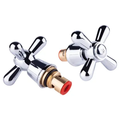 Кран-букс Lidz (CRM) 15 000 00 кераміка 1/2" з ручкою Dominox (пара)