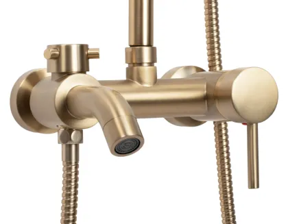 Душовий гарнітур REA LUIS BRUSHED GOLD матове золото з виливом — Photo 3