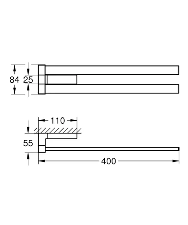 Подвійний тримач для рушників Grohe Selection Cube (40768000) — Photo 3
