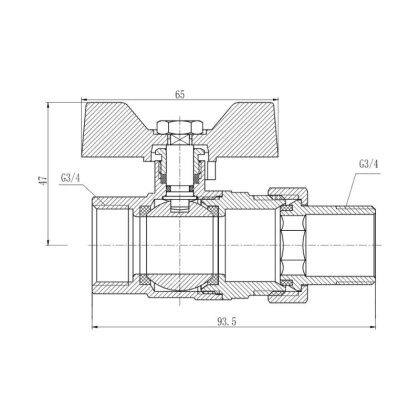 Кран кульовий &quot;Американка&quot; SD Forte 3/4&quot; SF220W20 — Photo 1