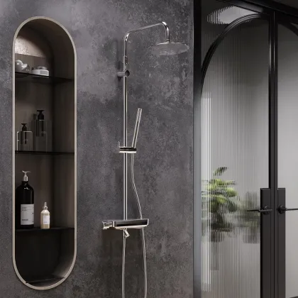Душова система з душовим ТМС змішувачем полицею, хром Damixa 936760000 Scandinavian Pure — Photo 1