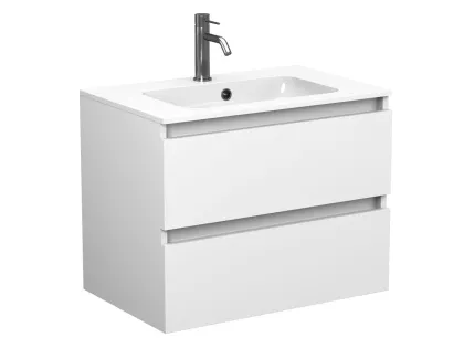 Тумба підвісна NATURA біла матова для умивальника DELLA 700 Miraggio