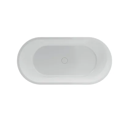 Ванна акрилова окремо стояча суцільнолита PureLine 1600x800 White /MattBlack з сифоном