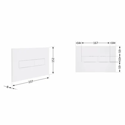Клавіша змиву Qtap Standard 152x236x28 мм, White, лінійна QTSTD164W49471 — Photo 1