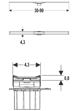 Дренажний канал Geberit CleanLine20: L=30-90см чорний — Photo 1