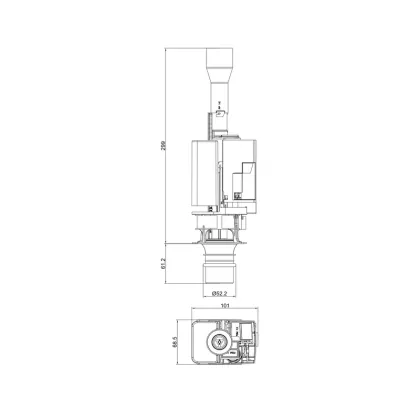 Арматура спускна Koer KT-1201 для інсталяції KT-0407 (KR5645) — Photo 1
