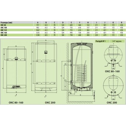 Бойлер комб. навісн., верт. OKC160 теплообм. 0,7м2 model 2016 — Photo 2