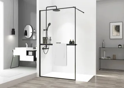 Полиця REA EVO BLACK на душову стінку — Photo 3