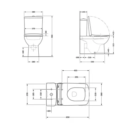 Унітаз-компакт Qtap Crow Eco безобідковий з сідінням Soft-close QTCRO27W48750 — Photo 1