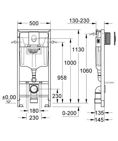 Система інсталяції для унітазу 3 в 1 Grohe Rapid SL (38722001) — Photo 5