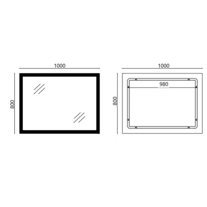 Дзеркало Mixxus FLAT MR04-100x80 з Led Touch, Anti-fog, димером, регулятором яскравості, годинником (MI6927) — Photo 6