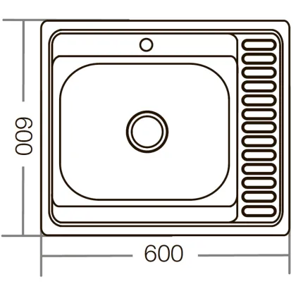 Мийка кухонна Zerix Z6060L-04-160E (Satin) (ZM0567) — Photo 1