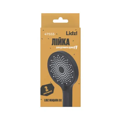 Лійка для ручного душу Lidz Niagara 32 120 мм округла LDNIA32BLM47555 Matt Black — Photo 4