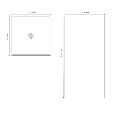 Раковина моноблок MIXXUS PREMIUM QUADRO-1101 410х410х850mm (MP6574) — Photo 2