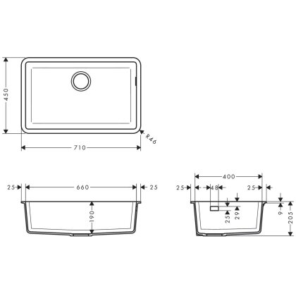 Кухонная мийка кам&#039;яна HANSGROHE 43432170, чорний — Photo 1