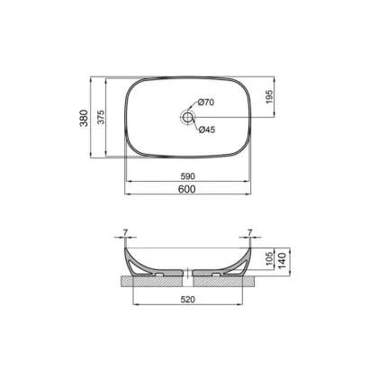 Раковина-чаша Qtap Cardinal 600х380х140 мм White QT04116257W — Photo 1
