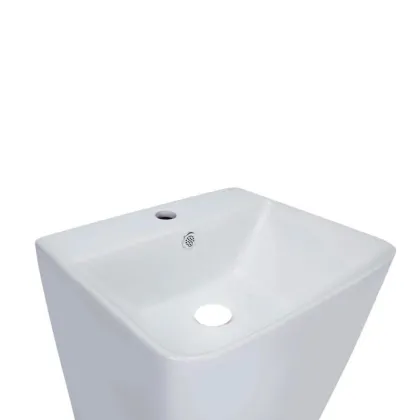 Комплект Qtap Tern: Раковина напольна моноблок 440х380х830 мм White + Донний клапан PU02O — Photo 3