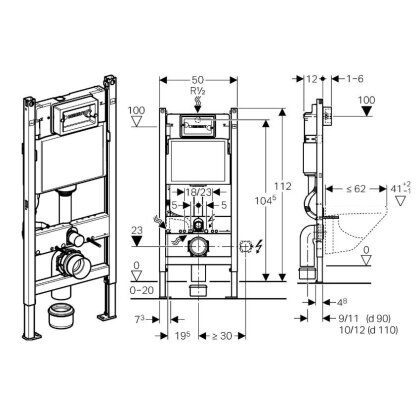 Комплект:4694HR01 ARCHITECTURA NEW унітаз підвіс 37*53см, DirectFlush, з сидінням Slow closing+458.126.00.1 DUOFIX монт компл для підвісу унітазу, Н112 — Photo 2