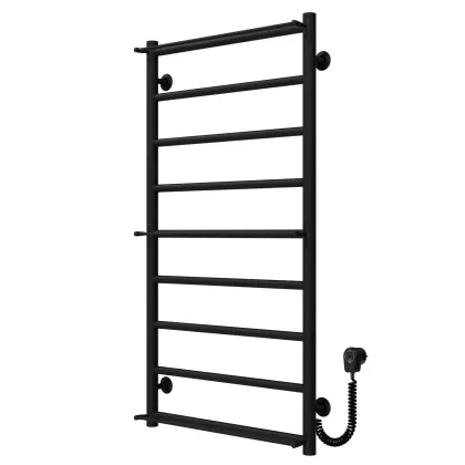 Рушникосушарка електрична Ladder П9 500х1000 Deffi нержавіюча сталь (Чорний, EF16, Праве підключення) — Photo 1