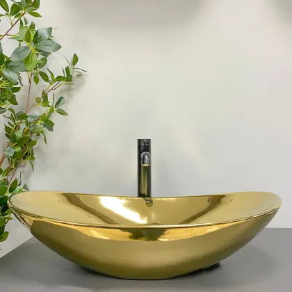 Умивальник (раковина) VBI TURIN GOLD GLOSSY накладний — Photo 4