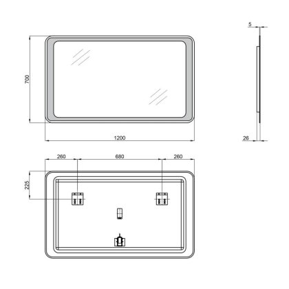 Дзеркало Qtap Leo 1200х700 з LED-підсвічуванням QT1178141870120W — Photo 1