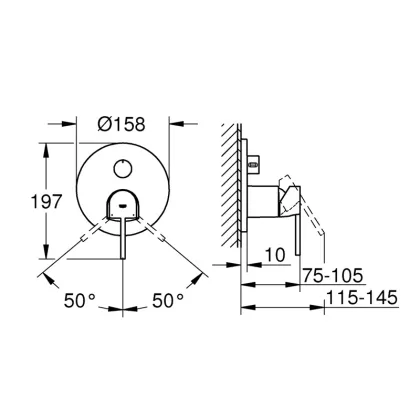 Одноважільний змішувач із перемикачем на 3 положення Grohe Plus (24093003) — Photo 3