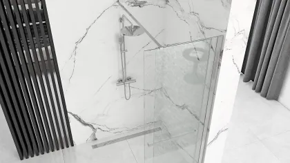 Душова стінка REA CORTIS 100 CHROME розсувна * — Photo 1