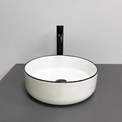 Умивальник (раковина) VBI PRATO WHITE BLACK EDGE накладний — Photo 3
