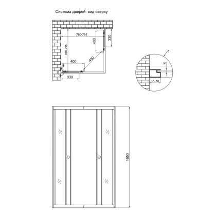 Душова кабіна Lidz Wawel SC80x80.SAT.LOW.FR, скло Frost 4 мм без піддону — Photo 1