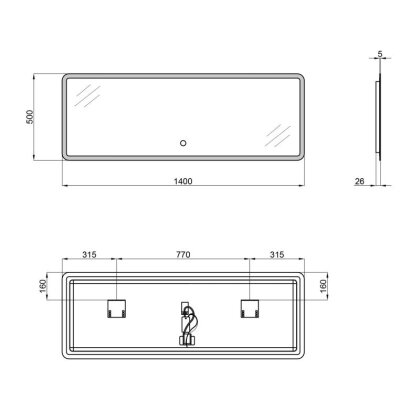 Дзеркало Qtap Tern 1400х500 з LED-підсвічуванням QT1778142750140W — Photo 1