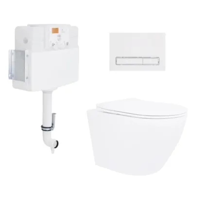 Готове рішення Qtap для ванної кімнати: Унітаз напольний Robin Ultra Quiet QT13223381AW + інсталяція QT0122490S+ клавіша QT0111M08V1384W